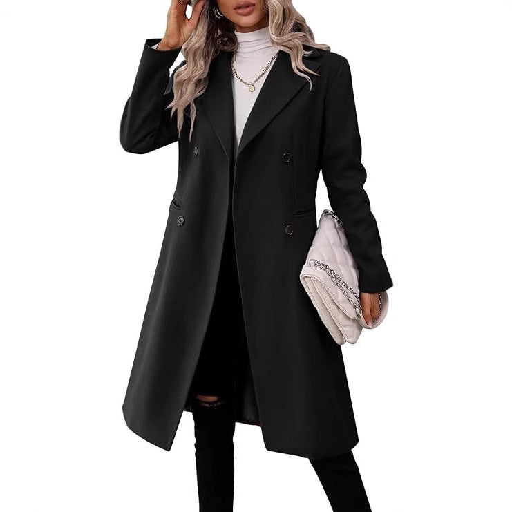 Autumn And Winter New Women's Clothing Long Woolen Coat Women Econic Blanks